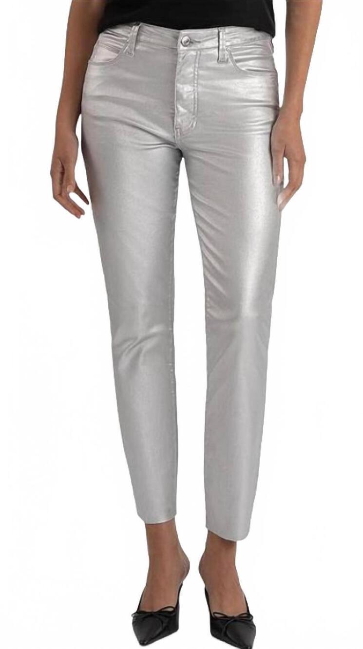 NEW KUT FROM THE KLOTH charlize high rise ab jeans in silver
